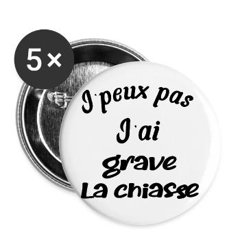 j'peux pas, j'ai grave la chiasse - Lot de 5 grands badges (56 mm) - blanc - Devant