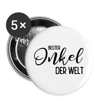 Bester Onkel der Welt - Buttons groß 56 mm (5er Pack) - Weiß - Vorne