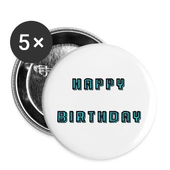 ALLES GUTE ZUM GEBURTSTAG. JAHRESTAG - Buttons groß 56 mm (5er Pack) - Weiß - Vorne