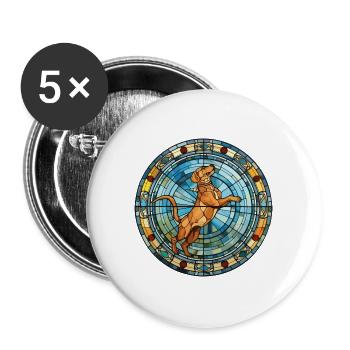 Córdoba Kampfhund Rasse Buntglas Bunt - Buttons groß 56 mm (5er Pack) - Weiß - Vorne