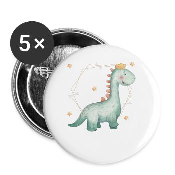 Süßes Langhals Baby - Buttons groß 56 mm (5er Pack) - Weiß - Vorne