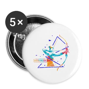 Geometrischer Bogenschütze Pfeilflug - Buttons groß 56 mm (5er Pack) - Weiß - Vorne
