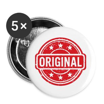 Ursprüngliches Grunge-Gummistempel-Abzeichen-Vektordesign - Buttons groß 56 mm (5er Pack) - Weiß - Vorne