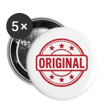 Ursprüngliches Grunge-Gummistempel-Abzeichen-Vektordesign - Buttons groß 56 mm (5er Pack) - Weiß - Vorne