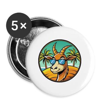Antelope Funny Cartoon Summer Beach Sunglasses - Buttons large 2.2''/56 mm (5-pack) - white - Front