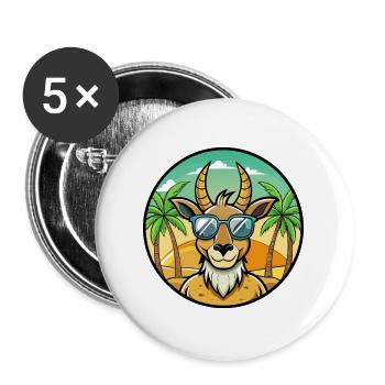 Antelope Funny Cartoon Summer Beach Sunglasses - Buttons large 2.2''/56 mm (5-pack) - white - Front