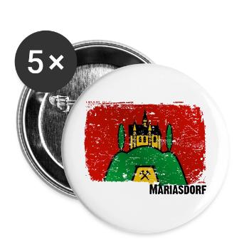 the market town of Mariasdorf in southern Burgenland - Buttons large 2.2''/56 mm (5-pack) - white - Front