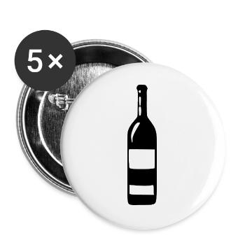 Wine Wine Bottle White Wine Red Wine Gift - Buttons large 2.2''/56 mm (5-pack) - white - Front
