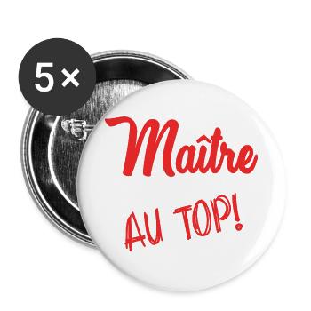 MASTER. MASTER. THANK YOU. THANK YOU MASTER - Buttons large 2.2''/56 mm (5-pack) - white - Front