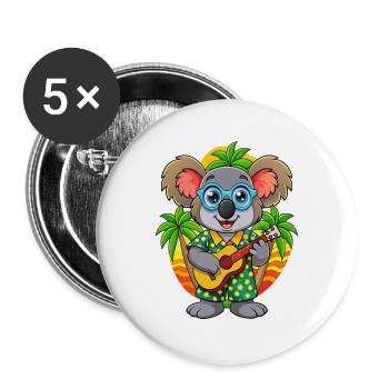 Funny Koala Summer Beach Sunglasses Hawaiian - Buttons large 2.2''/56 mm (5-pack) - white - Front