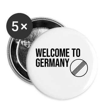 WELCOME TO GERMANY by Unlimited Apparel - Buttons large 2.2''/56 mm (5-pack) - white - Front