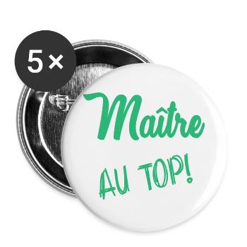 MASTER. THANK YOU. THANK YOU, MASTER. MASTER. MASTER GIFT - Buttons large 2.2''/56 mm (5-pack) - white - Front