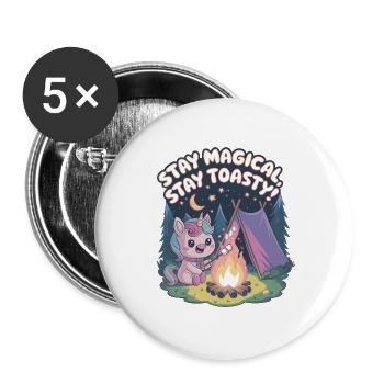 Stay Magical, Stay Toasty! - Buttons large 2.2''/56 mm (5-pack) - white - Front