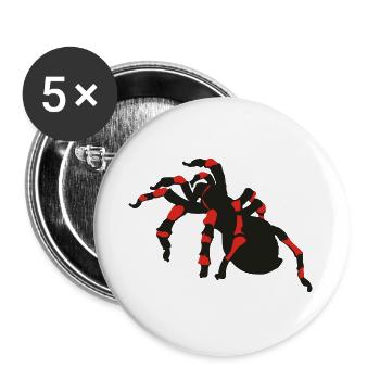 spinnen - Buttons groß 56 mm (5er Pack) - Weiß - Vorne