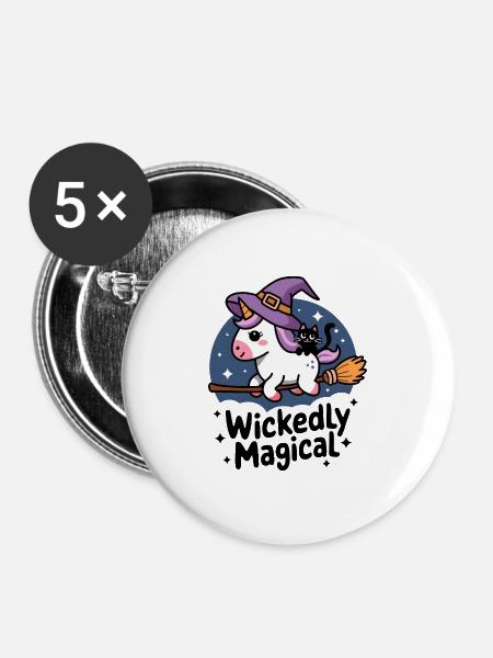 Wickedly Magical - Buttons large 2.2''/56 mm (5-pack) - white