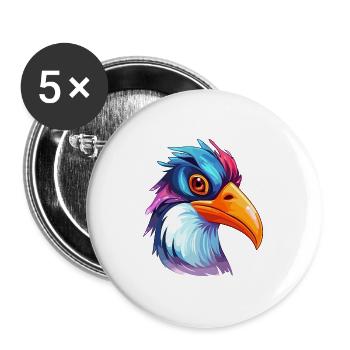 Pinguin Buntes Aquarell Cartoon Kawaii Tier - Buttons groß 56 mm (5er Pack) - Weiß - Vorne