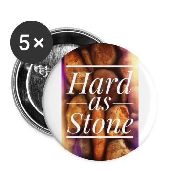 Hart wie Stein Typografie - Buttons groß 56 mm (5er Pack) - Weiß - Vorne