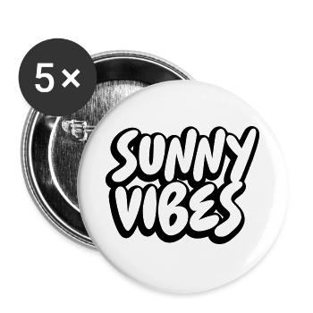 SUNNY VIBES - Buttons groß 56 mm (5er Pack) - Weiß - Vorne