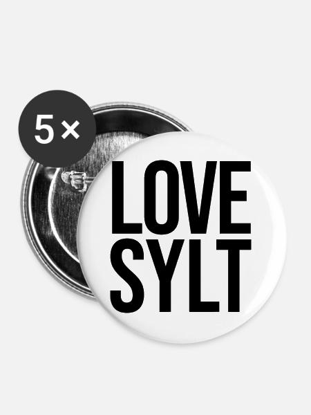 LOVE SYLT - Buttons groß 56 mm (5er Pack) - Weiß