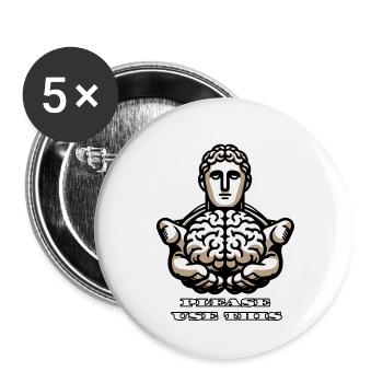S’il vous plaît utilisez ce cerveau - conception stoïque amusante - Lot de 5 grands badges (56 mm) - blanc - Devant