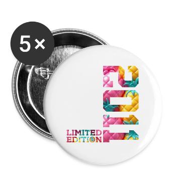 15TH BIRTHDAY LIMITED EDITION 2011 - Buttons large 2.2''/56 mm (5-pack) - white - Front
