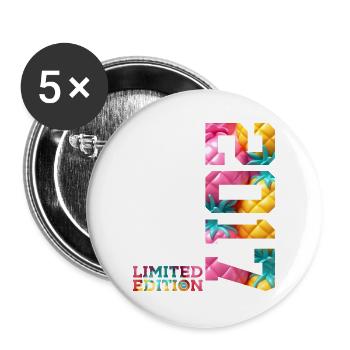 9. GEBURTSTAG LIMITED EDITION 2017 - Buttons groß 56 mm (5er Pack) - Weiß - Vorne