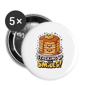 Staking Up The Smiles ! - Lot de 5 grands badges (56 mm) - blanc - Devant