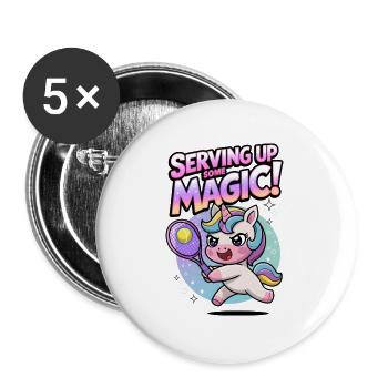 Serving Up Some Magic! - Buttons large 2.2''/56 mm (5-pack) - white - Front