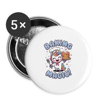 Baking Magic! - Buttons large 2.2''/56 mm (5-pack) - white - Front