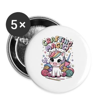 Crafting Magic! - Buttons large 2.2''/56 mm (5-pack) - white - Front