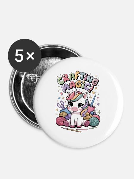 Magie herstellen! - Buttons groß 56 mm (5er Pack) - Weiß