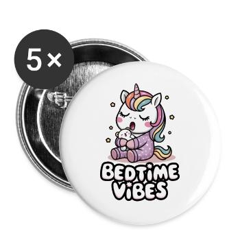 Gute-Nacht-Vibes - Buttons groß 56 mm (5er Pack) - Weiß - Vorne