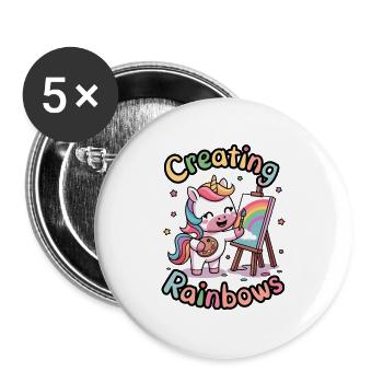 Creating Rainbows - Buttons large 2.2''/56 mm (5-pack) - white - Front