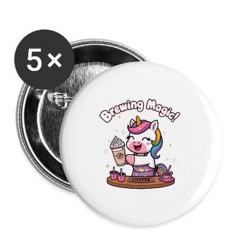 Brewing Magic! - Buttons large 2.2''/56 mm (5-pack) - white - Front