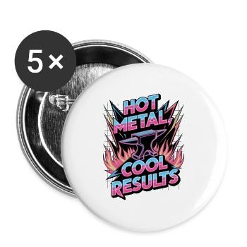 Métal chaud, résultats froids - Lot de 5 grands badges (56 mm) - blanc - Devant
