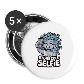 Stone Cold Selfie - Buttons large 2.2''/56 mm (5-pack) - white - Front