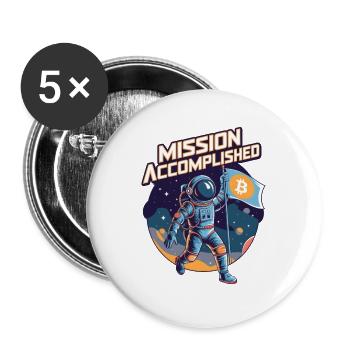 Mission Accomplished - Buttons large 2.2''/56 mm (5-pack) - white - Front