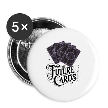 The Future Is In The Cards - Buttons large 2.2''/56 mm (5-pack) - white - Front