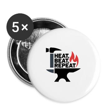 Heat, Beat, Repeat - Buttons large 2.2''/56 mm (5-pack) - white - Front