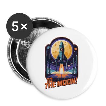 To The Moon - Buttons large 2.2''/56 mm (5-pack) - white - Front