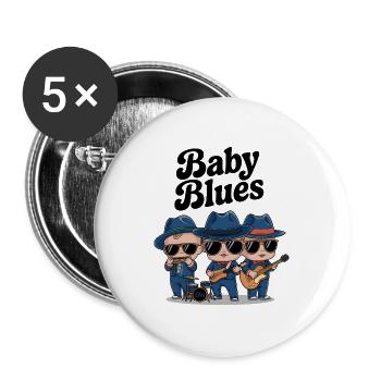 Baby Blues - Buttons large 2.2''/56 mm (5-pack) - white - Front
