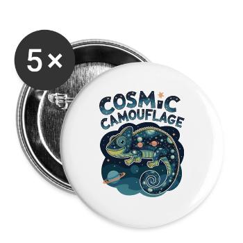 Cosmic Camouflage - Buttons large 2.2''/56 mm (5-pack) - white - Front