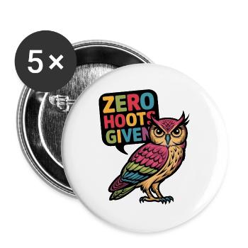 Zero Hoots Given - Buttons large 2.2''/56 mm (5-pack) - white - Front