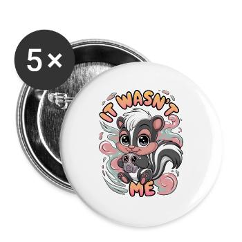 It Wasn't Me - Buttons large 2.2''/56 mm (5-pack) - white - Front