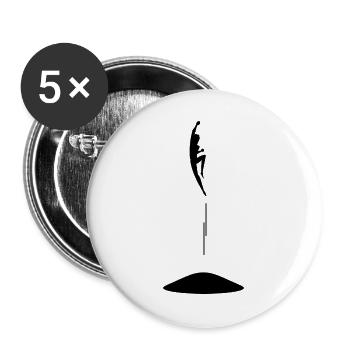 Personne sautant sur trampoline - Lot de 5 grands badges (56 mm) - blanc - Devant