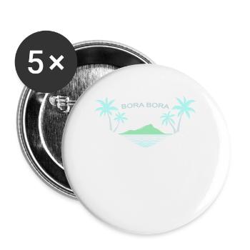 Bora Bora Island Idyll Logo - Buttons large 2.2''/56 mm (5-pack) - white - Front