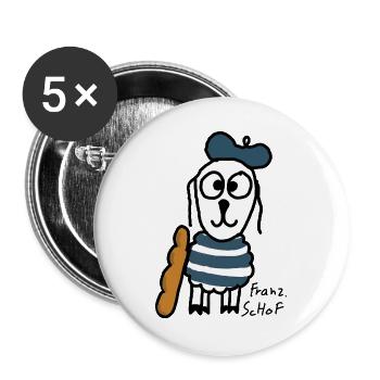 Französisch ScHoF - Buttons groß 56 mm (5er Pack) - Weiß - Vorne