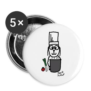 Koch ScHoF - Buttons groß 56 mm (5er Pack) - Weiß - Vorne