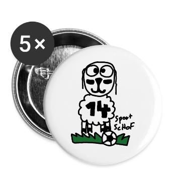 Sport ScHoF - Buttons groß 56 mm (5er Pack) - Weiß - Vorne