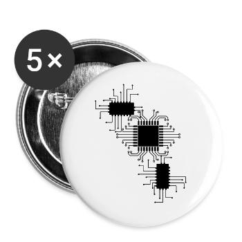 electrician electrical electronics occupation voltage CPU - Buttons large 2.2''/56 mm (5-pack) - white - Front